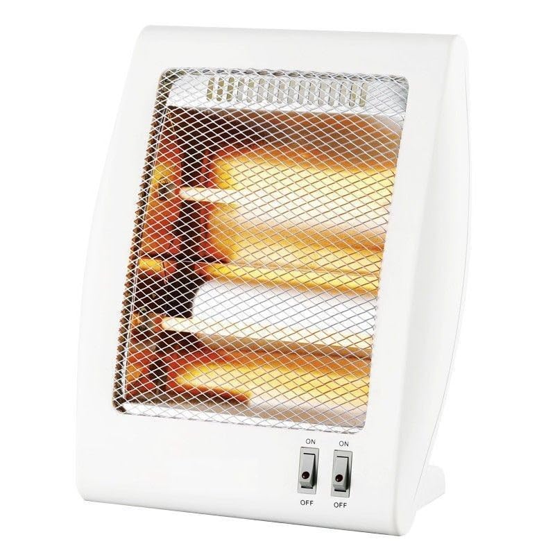 UBOON - Calefactor Halógeno Pequeño, Estufa Eléctrica de Cuarzo Portátil, 2 Niveles de Temperatura, Bajo Consumo, Calentamiento Rápido, Ideal para Baño, Sistema de Seguridad (Cuadrado)