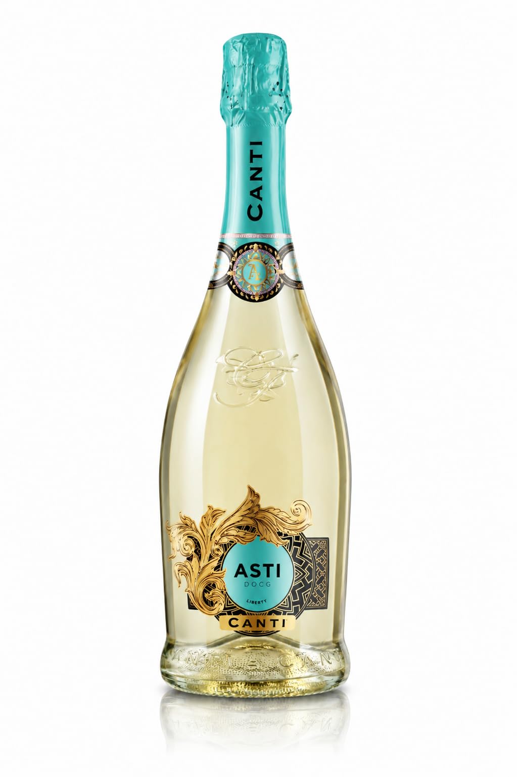 Canti - Asti D.O.C.G. Liberty Spumante, Vin Petillant Blanc Italien, Raisin Moscato du Piémont, Goût Délicat et Doux, 6x750 ml