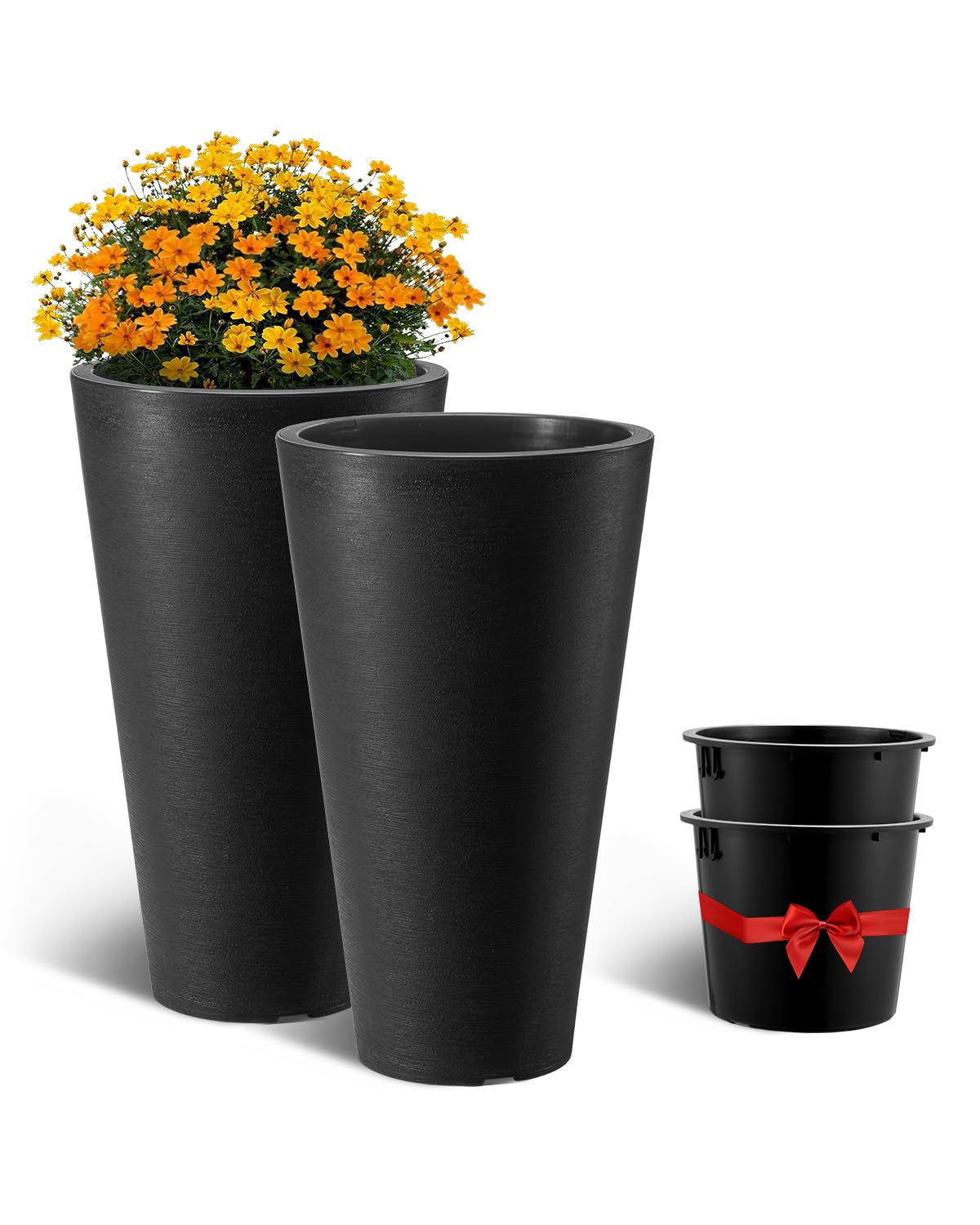 VEVOR Set of 2 Tall Planter 24-Inch