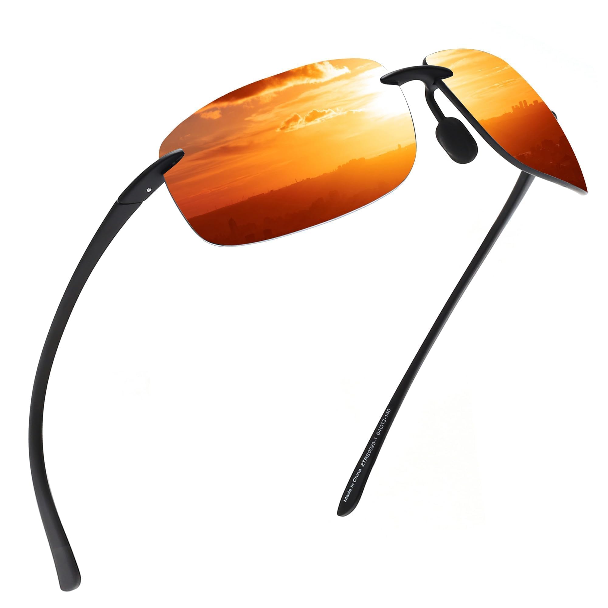JIM HALO Sport Sonnenbrille für Damen Herren TR90 Randlos Unzerbrechlich Rahmen für Laufen Angeln Baseball Fahren