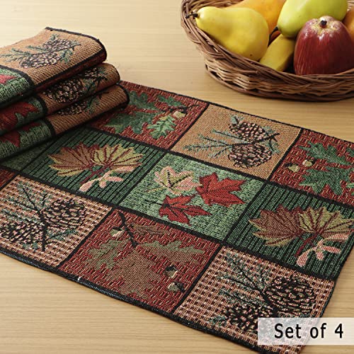 Image of HOKIPO Cotton Jacquard Placemats Set Of 4 (12X18 Inches) (In-530-D6 X 4, Multi)