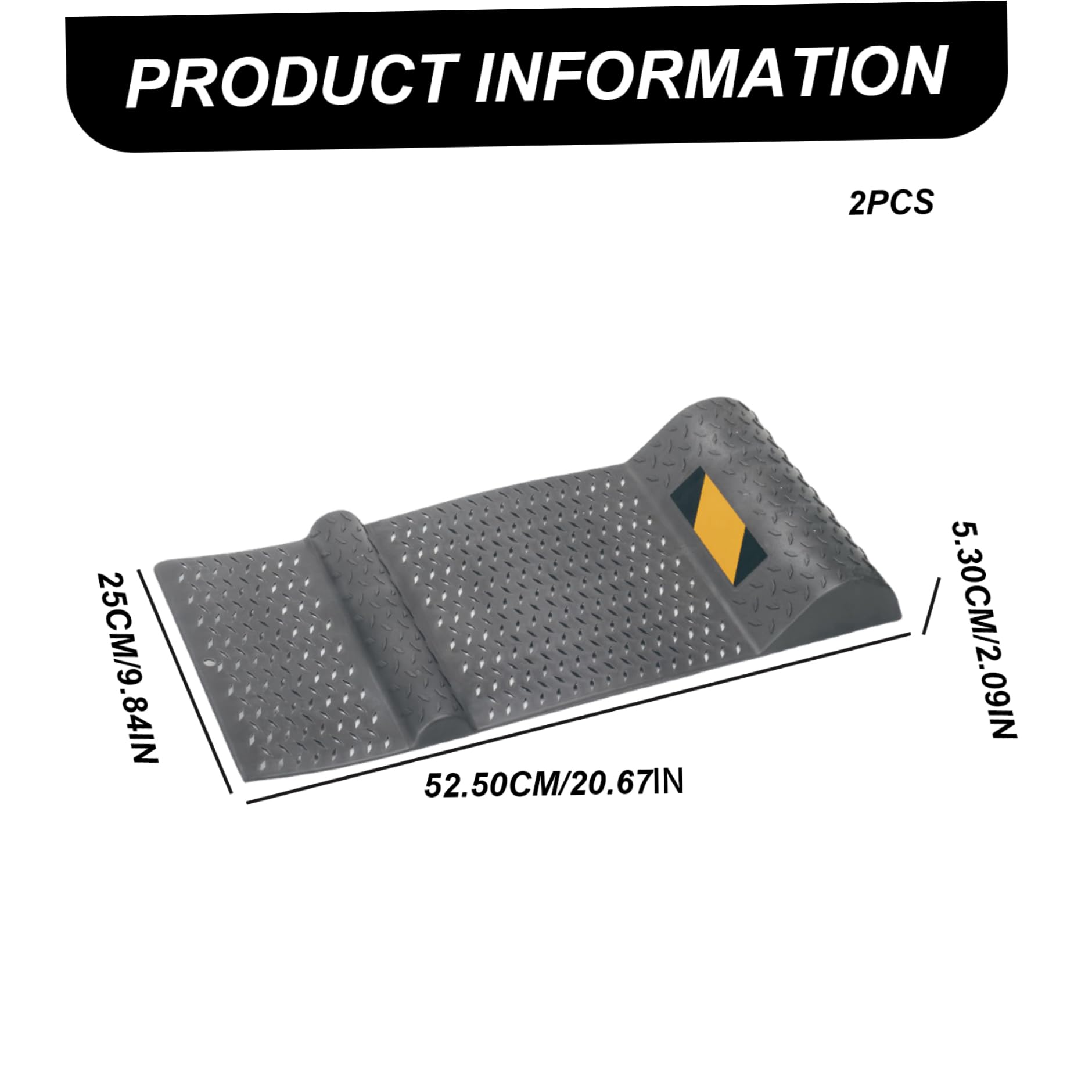 2pcs Garage Parking Matte Nicht rutschverstärkte PP Garage Parkhilfe 21 x 10 x 2 Zoll dunkelgrauer Radstopper für die meisten Fahrzeuge