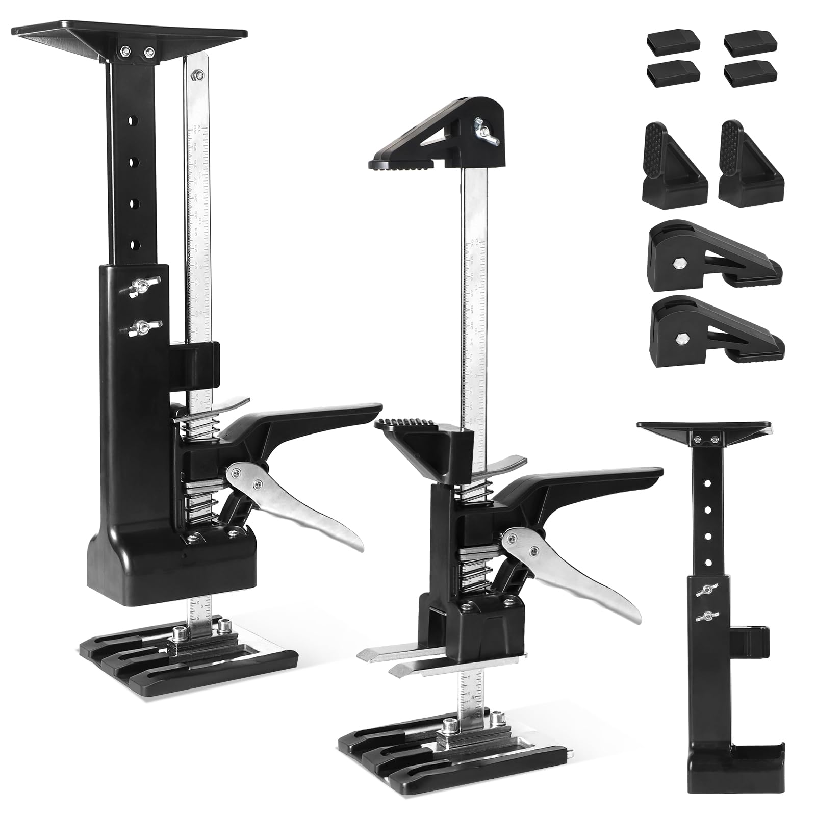 DBREAKS 3-in-1 Multi Arbeitssparender Arm mit Skala, 2Pcs 38CM Multifunktionale Handhebewerkzeug Bis zu 220 kg mit Metall-Schrankwagenheberstützstange & Holzbearbeitungsklemmen, Arm Handwerkzeug Heber