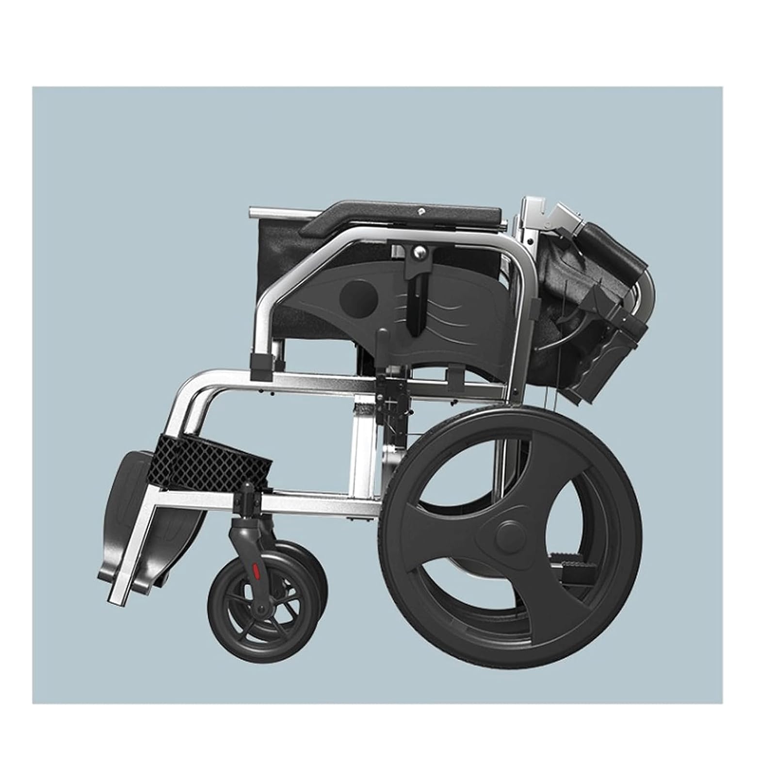Sillas De Ruedas Silla De Ruedas Manual Ligera De Viaje Silla De Ruedas De Transporte De Aleación De Aluminio con Frenos De Mano Y Asiento Ergonómico Ligera