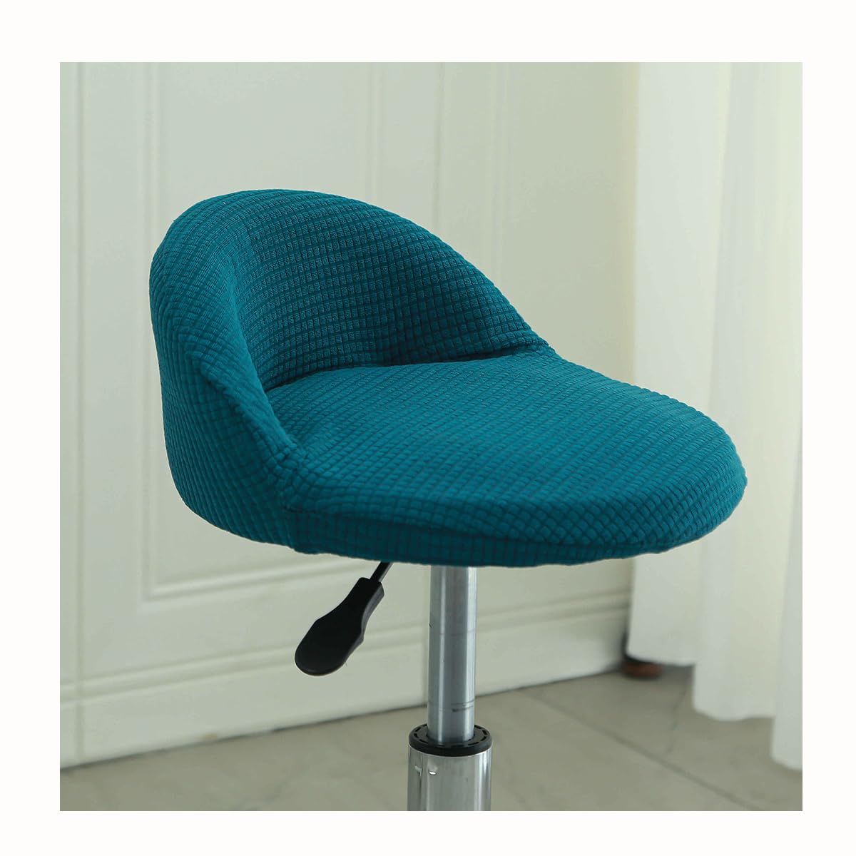 HHONGWYT Stretch Bar Stool Covers Round Set of 4/2 With Moon Backrest Bar Chair Seat Covers Kitchen Breakfast Counter Bar Chair Covers for PU Leather Swivel Barstool High Stool,#2,4PCS