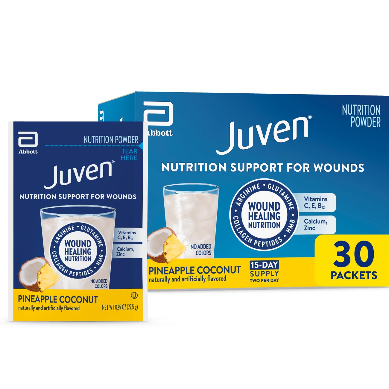 Juven Therapeutic Nutrition Drink Powder Including Collagen Peptides, Amino Acids, and HMB for Wound Healing Support, Fruit Punch, 30 Count (Pack of 2) — Amazon image 19