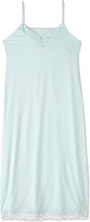 قميص نوم داخلي كامل سادة بحمالات للنساء سهل الارتداء من دهب (قطعة واحدة)