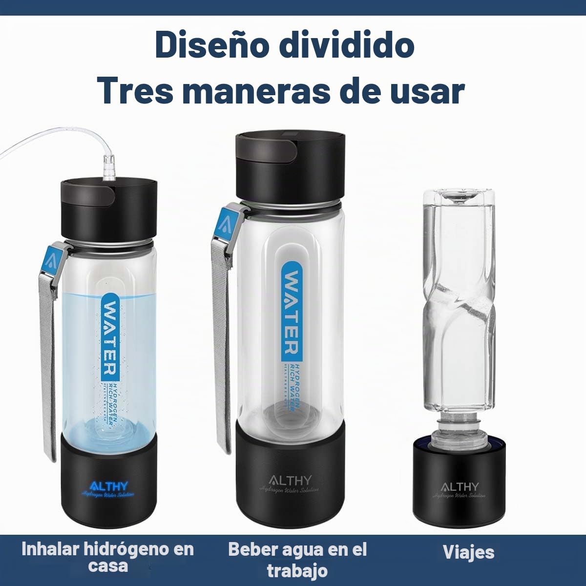 ALTHY Botella de Agua de Hidrógeno con Tecnología SPE y PEM, Generador de Agua Hidrogenada,Ionizador de Agua de Hidrógeno de 420 ml,Portátil para Deporte,Hogar,Oficina,Viajes y Bebida Diaria