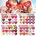 Qpout 180 Pezzi Adesivi a Cuore di San Valentino, Adesivi a Forma di Cuore d'Amore, San Valentino Rosso Rosa Bianco Adesivo Autoadesivo per Biglietti da Festa Buste Regali Bambini Scrapbook