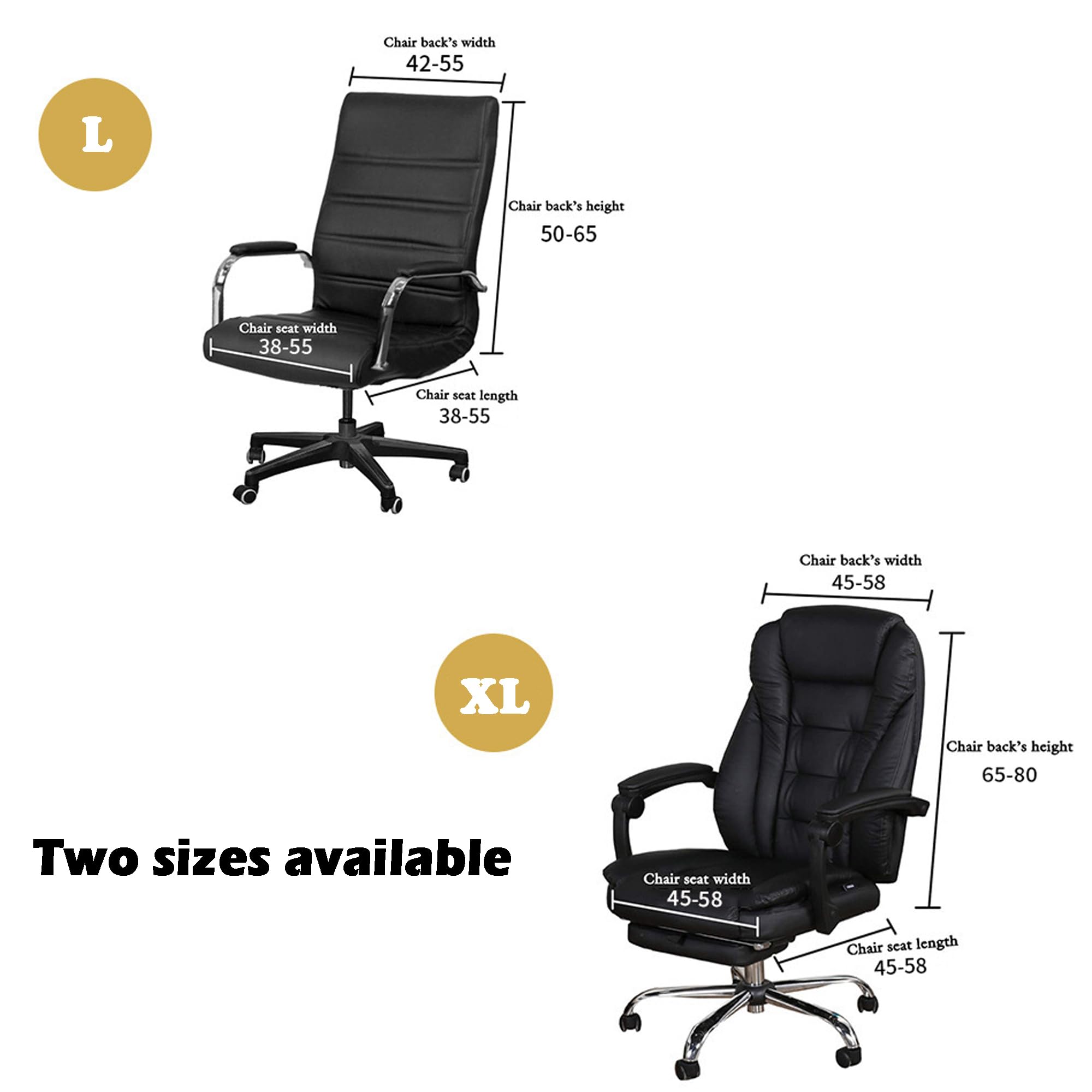 Stoelbeschermers Stoelhoezen Computer Bureaustoelhoes, Stretch Fluwelen Pluche Fauteuil Hoezen met Armleuning, Afneembare Rekbare Universele Bureaustoelhoezen Roterende Stoel,NIET Stoel-Grijs|XL (Co