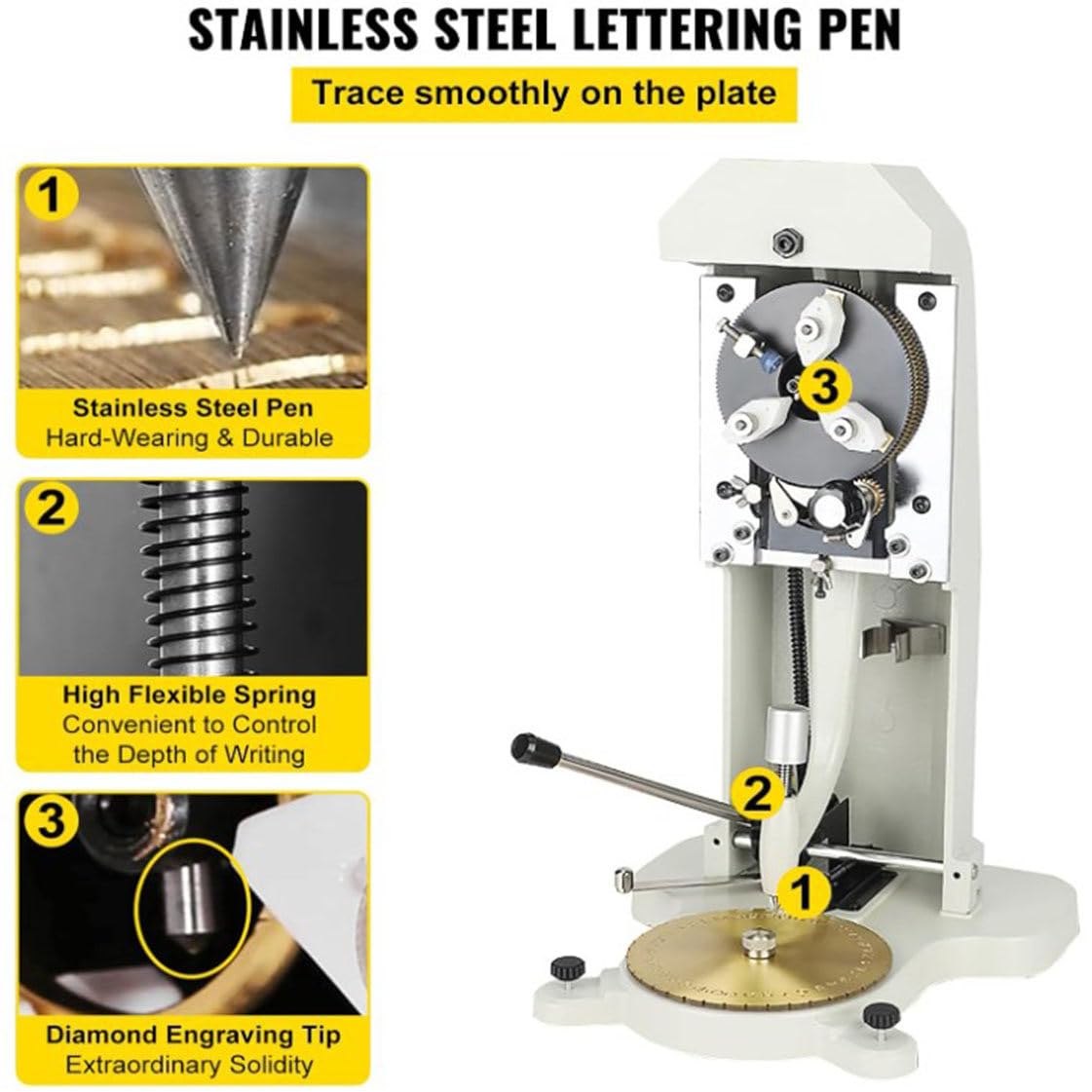 Máquina de grabado eléctrica Grabador de joyería, Grabador de anillo de doble cara Estampador 1,5 mm-2,0 mm Máquina grabadora de anillo de bloque de letras de caracteres