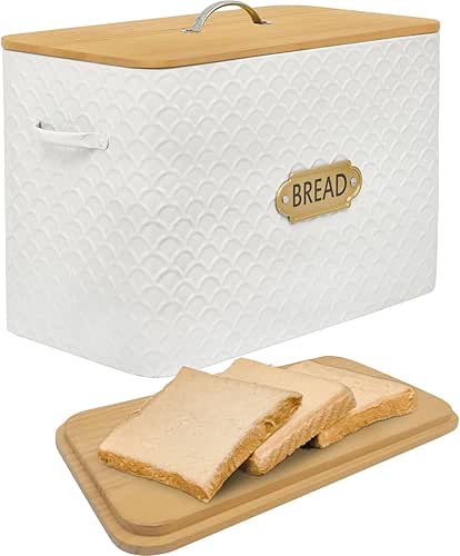 EMAX HOME Extra Large Space Saving Farmhouse Bread Box With