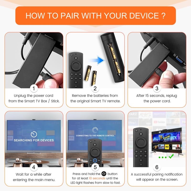Image of Replacement Voice Remote Control Compatible with All Fire-Series TVs Stick & Cube,TVs Stick Lite /Stick (2nd Gen) /TVs Stick 4K /TVs Cube (1st /2nd Gen),and fit for Smart TVs 3rd Gen