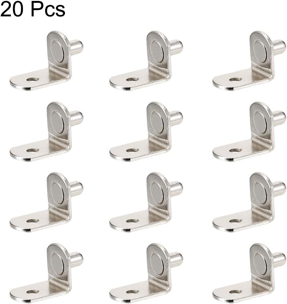 uxcell Shelf Support Peg,5mm L-Shaped Support, Furniture Cabinet Closet Shelf,Bracket Pegs with Hole,for Kitchen Furniture Book Shelves Supplies,20pcs