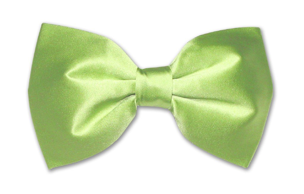 Vesuvio Napoli 100% SILK BOWTIE Solid LIME GREEN Color Men's Bow Tie for Tuxedo or Suit