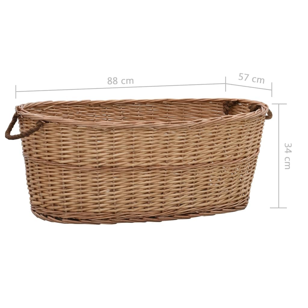 Cesta para leña con Asas de Transporte Sauce Natural 88x57x34cm,Casa y jardín,Accesorios para hornos de leña y chimeneas,Bolsas y Soportes de leña,2.75kg-286984