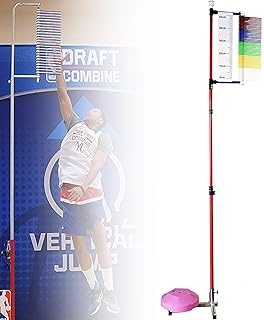 GEJLELDS 3.9-11.5ft Vertical Jump Training Aid, Jump Measurement Test Stick Pole, Volleyball Spike Trainer Equipment, Jump Height Measuring Device