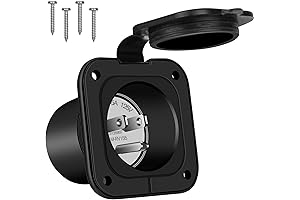 15 Amp Waterproof Male Wall Outlet: Marine Shore Power Inlet with Cover