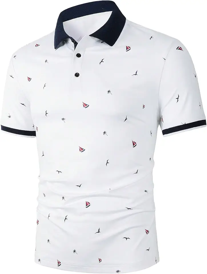 SOLY HUX Men's Graphic Print Polo Shirts Short...