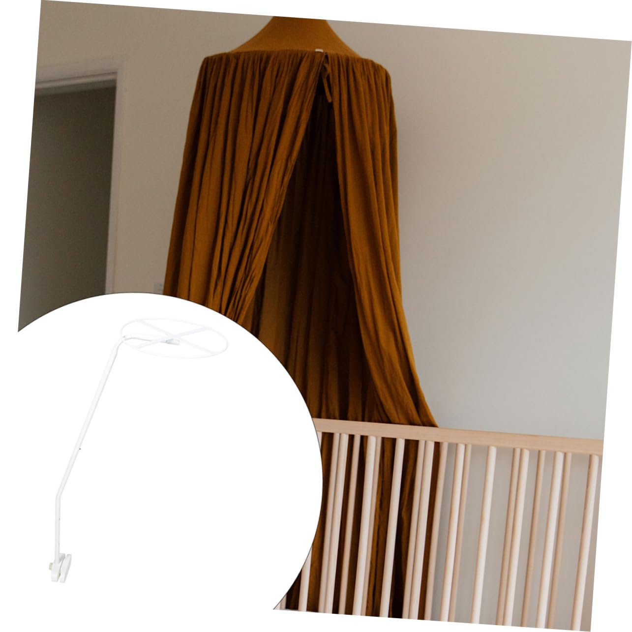 LABRIMP 2 Set Supporti in Acciaio per Zanzariera Culla Baldacchino Facili da Installare con Componenti Rimovibili per Lettino Ragazzo Ragazza Rete Protezione Versatile e