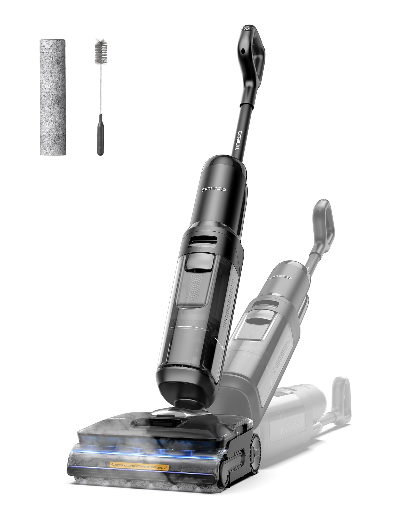 Tineco Floor ONE S7 Stretch Steam Nass Trockensauger 160 °C HyperSteam Dampfmopp, 80 Min Laufzeit, DualBlock Anti-Tangle, FlashDry Selbstreinigung, Dreiseitige Kantenreinigung, hartnäckige Flecken