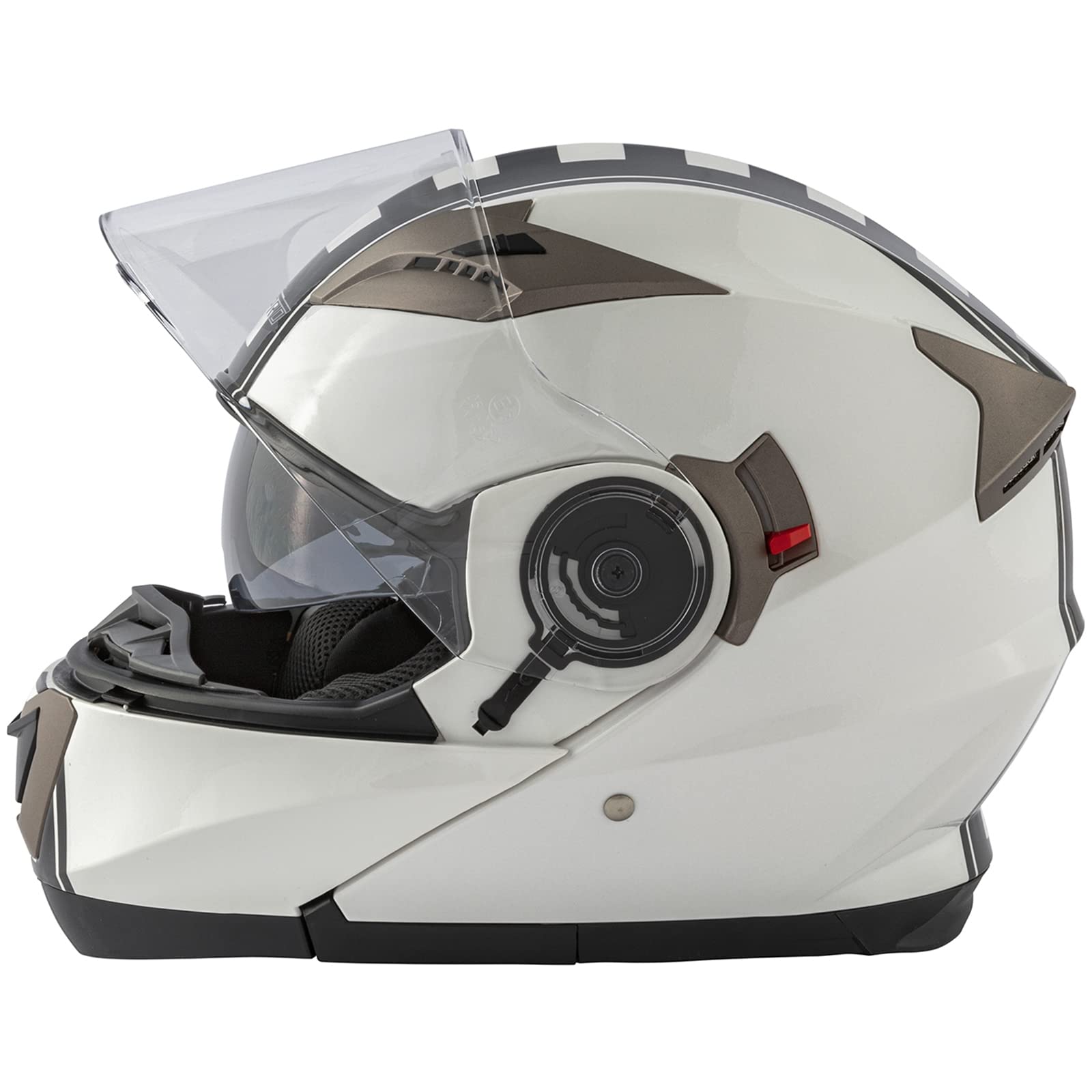 Casco Modulare Moto Doppia Visiera Touring Grafica ECE 22 Omologato Bianco M