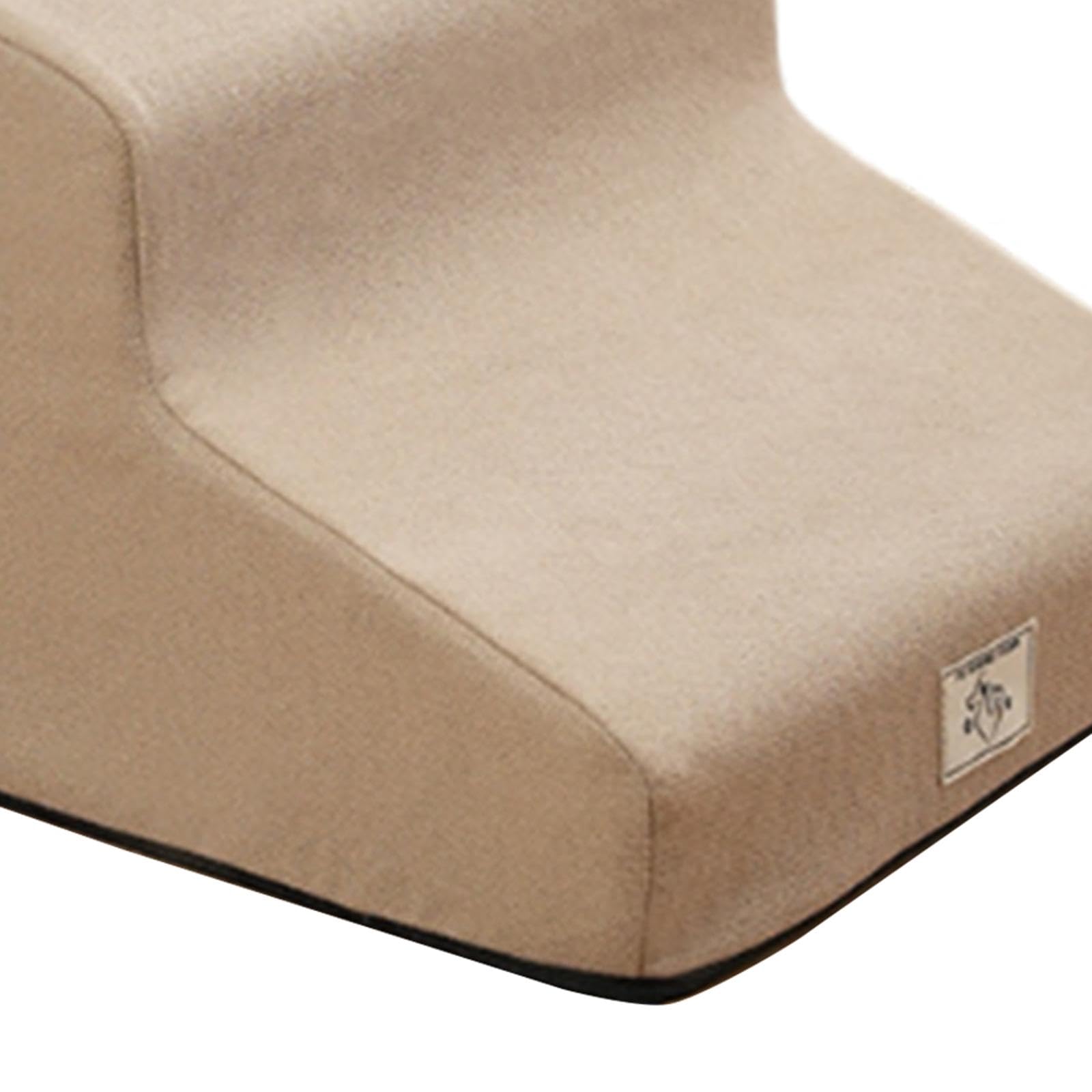 Rampa per Scale per Cani, 2 Gradini, Scaletta per Cani Da Interno, Copertura Rimovibile, Inclinazione Gradi, Scale per Animali Domestici per Can, Cachi