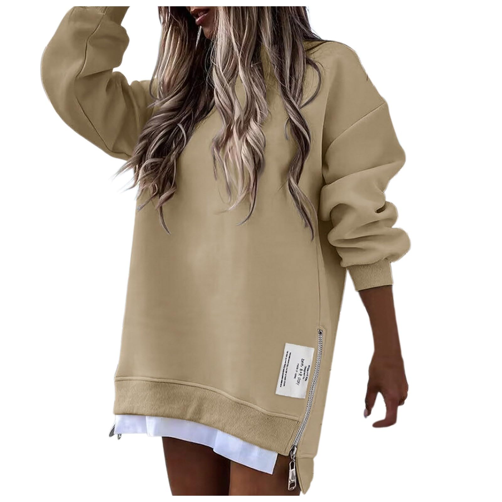 Sudadera con Cremallera de Manga Larga para Mujer, Informal Cuello Capucha, Punto Ligero, Bolsillo Canguro, cálido y térmica, Ideal Ropa casa/g