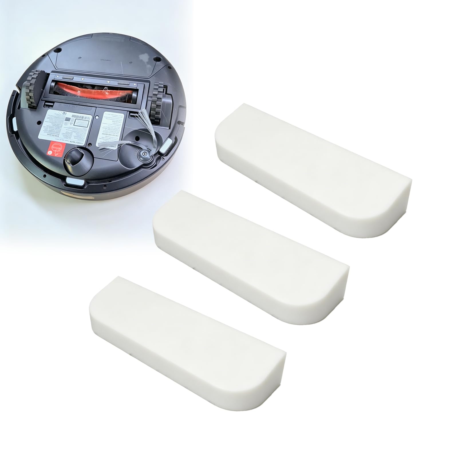 3-Pack Cliff Sensor Cover for Roborock Q7 M5+, Dark Carpet Friendly, Easy Install, White Replacement, Anti-Stop Protection, Vacuum Accessory