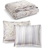 Lauren Ralph Lauren Estella Paisley Tan Gold Purple Navy Blue King 3 pc Comforter Set Shams