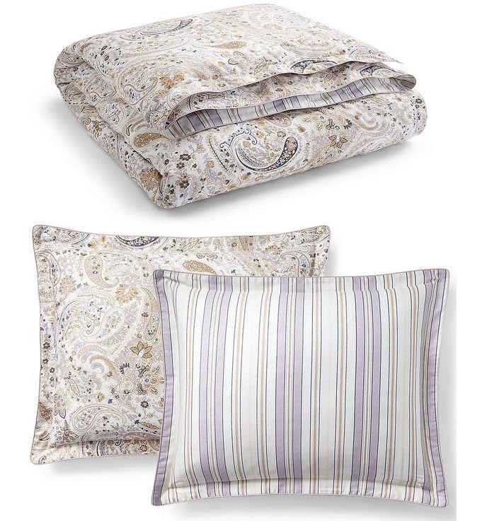 Amazon.com: Lauren Ralph Lauren Estella Paisley Tan Gold Purple