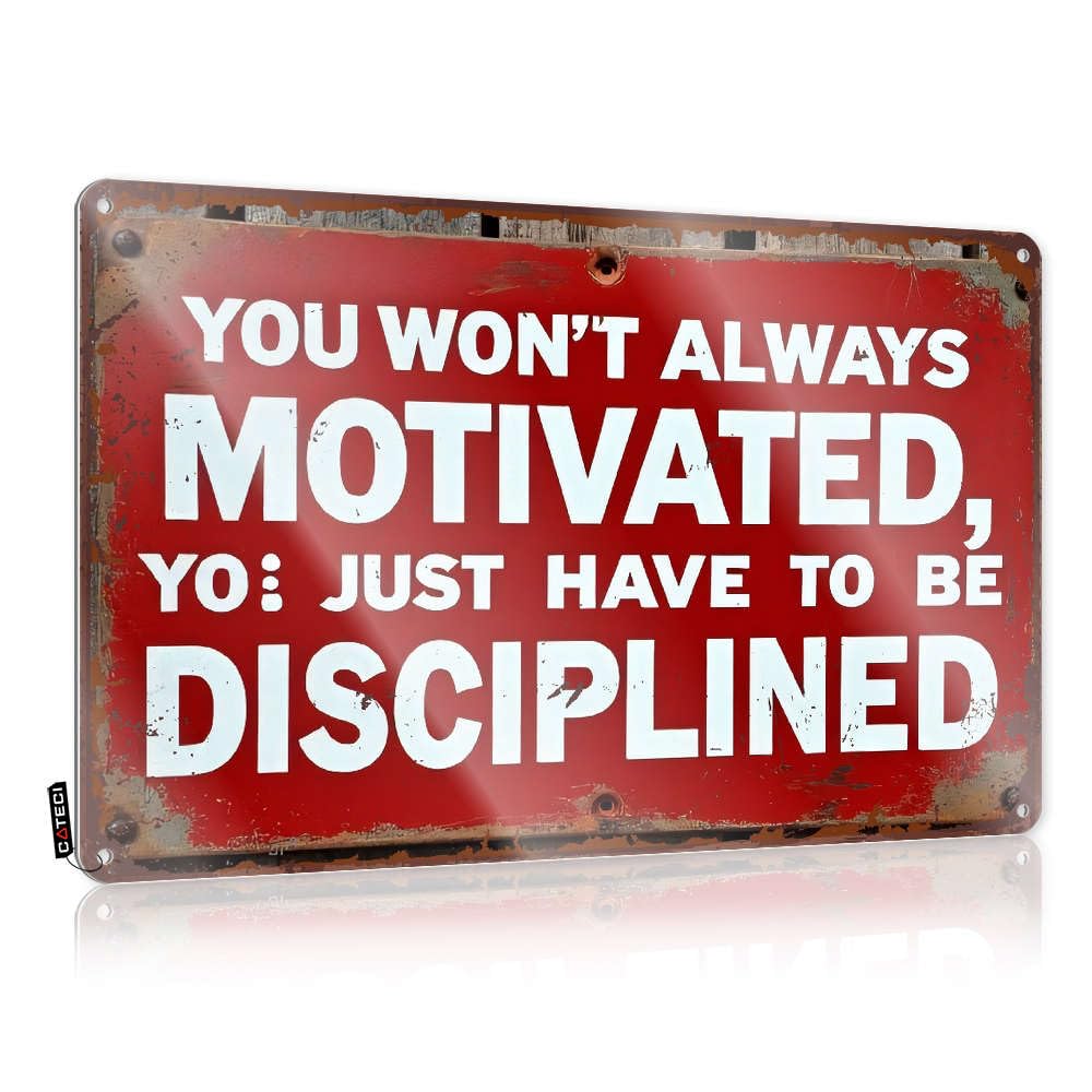 Tin Sign Neon Cottage Grunge Gift For Gamer You Won't Always Motivated, You Just Have To Be Disciplined. - Easy To Hang Art(30X40CM)
