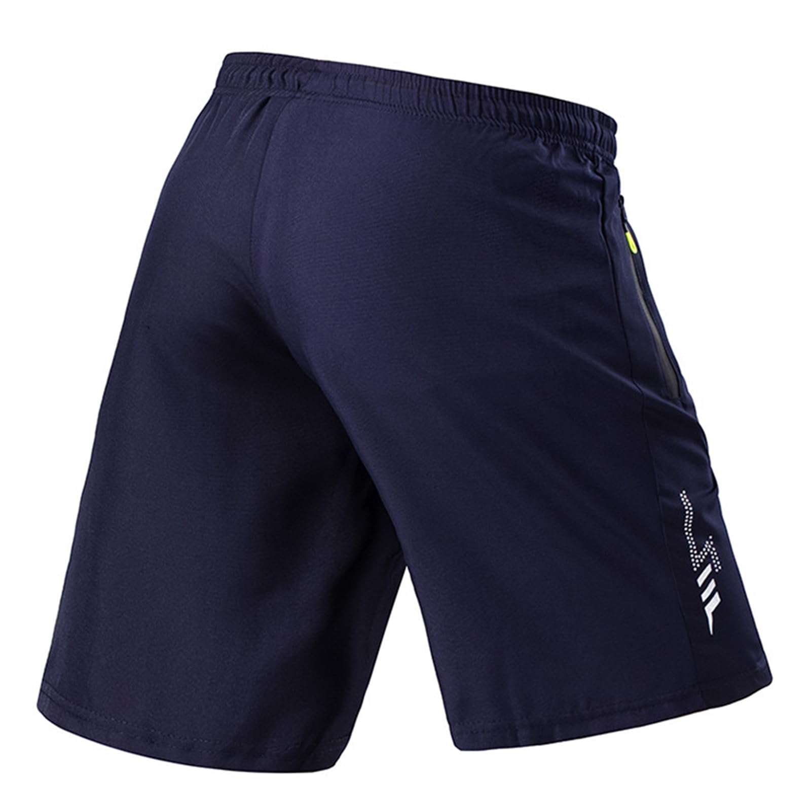 Short Homme de Sport à Séchage Rapide - Bermuda avec Poches Zippées et Bandes Réfléchissantes, Taille Élastique pour Course à Pied, Fitness et Activités Plein Air