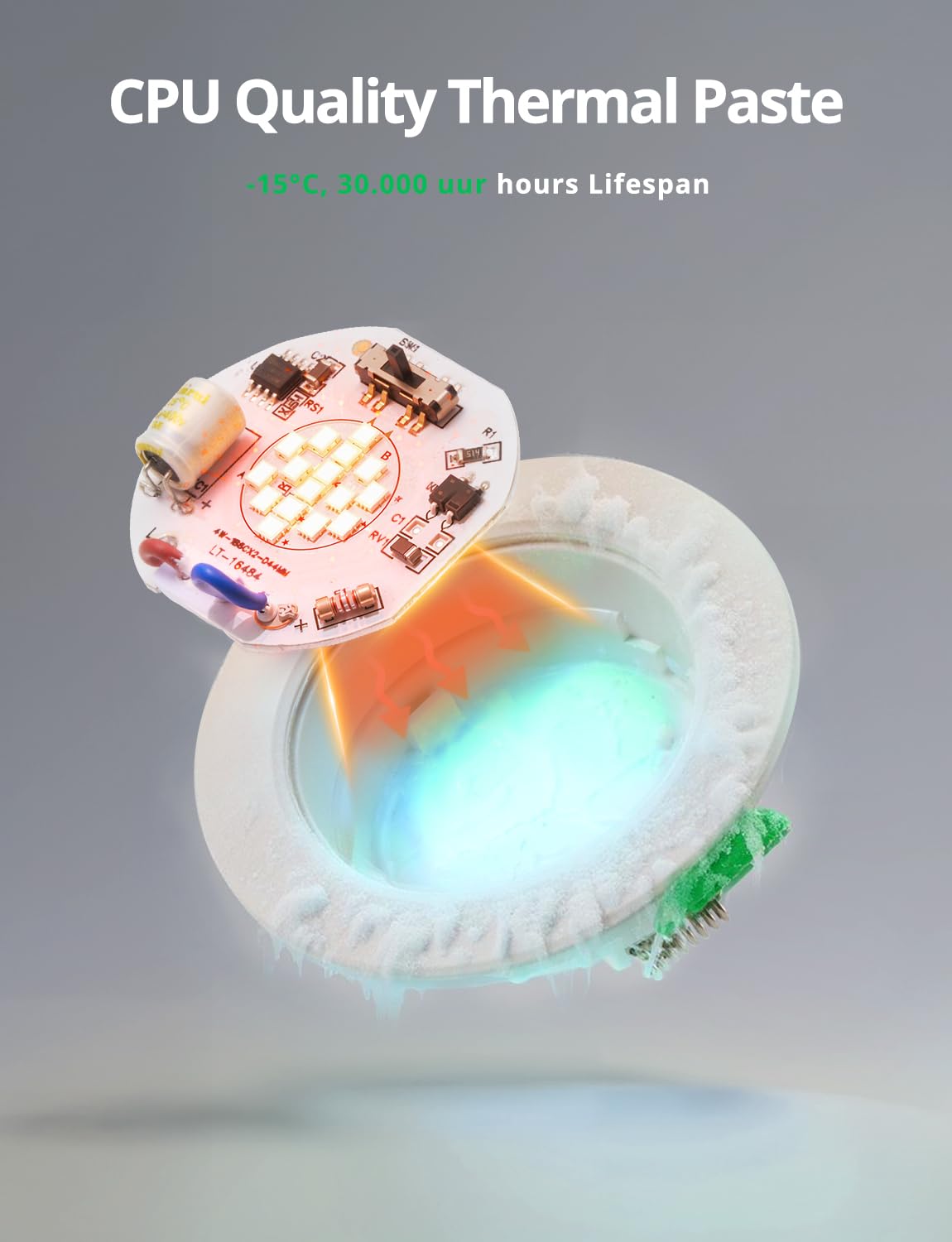 Bojim Możliwość ściemniania wpuszczana lampa punktowa LED, wodoodporna IP44 do łazienki, otwór 68 mm-78 mm, 5 W bardzo płaskie, ciepła biel/neutralna/zimna, zestaw 20 szt