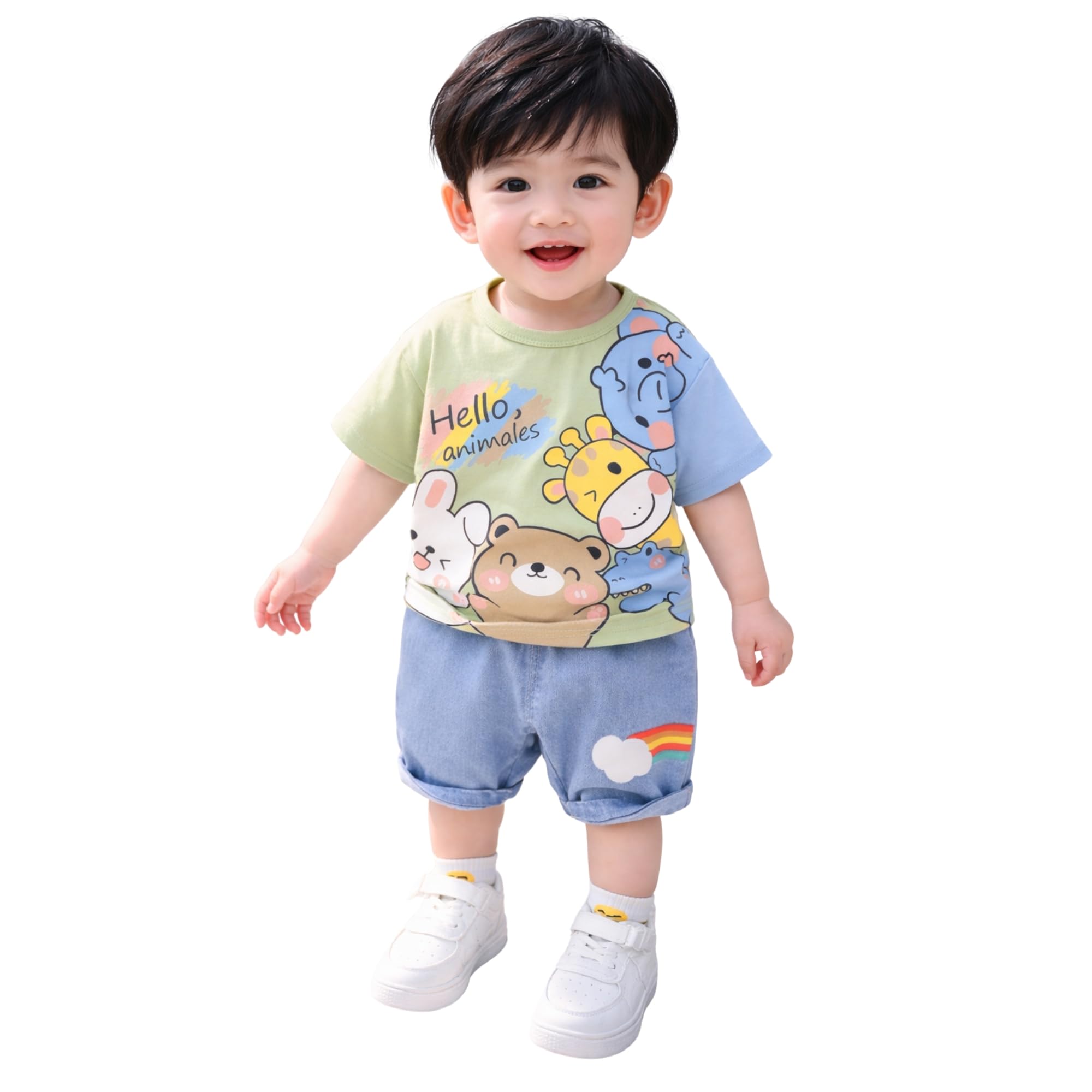 R.G T-shirt and Short Set for Baby Boys & Baby Girls, Printed Half Sleeves Clothing Set for Kids-image-27
