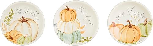 Miniatura 5 de Mud Pie Pumpkin Tidbit, plato 4 34" x 5 34"  cuchara 5", naranja