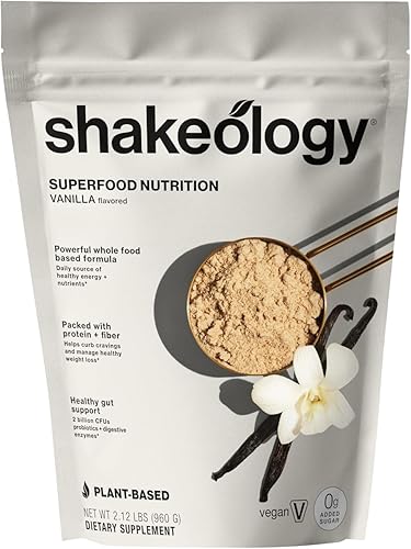 Shakeology Mezcla de proteína en polvo a base de plantas de azúcar añadida, batido sin gluten con vitaminas y minerales, ayuda a apoyar la pérdida