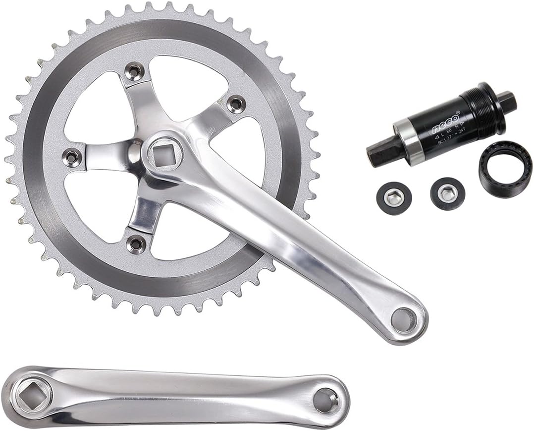 Pofeng Black 48T CNC Single Speed Crankset Fixed Gear Crank Bicycle Crankset Track bike chain ring