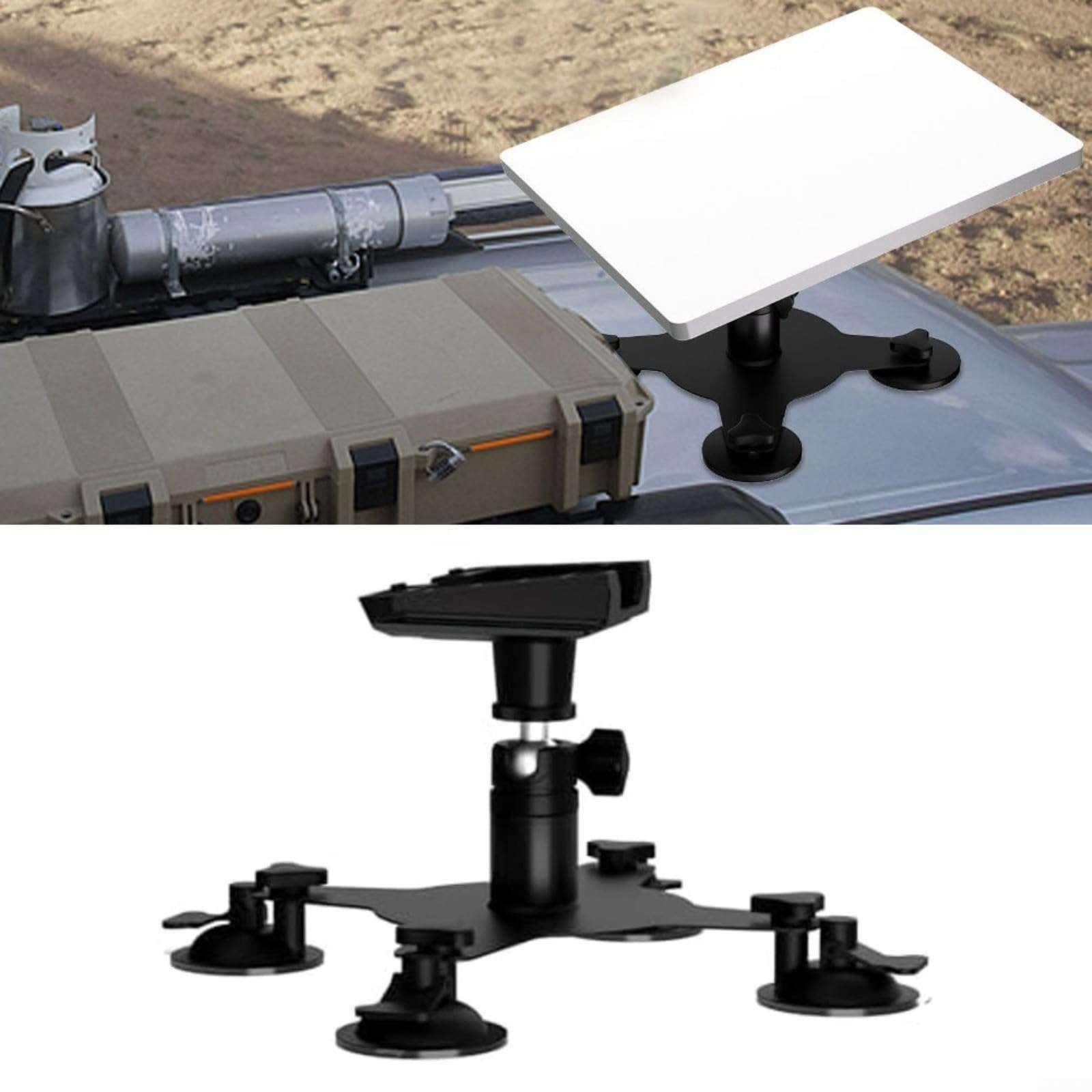 Soporte de metal para coche Starlink para mini con fuerte succión, montaje en ángulo ajustable para techo, techo para caravana, barco, color negro