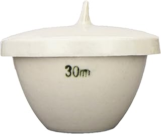 GSC International CLF-30 Porcelain Crucible, Low Form with Lid, 30 mL