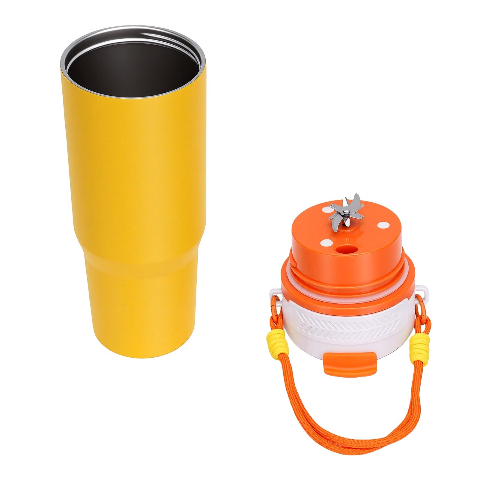 Generic Vaso Exprimidor de Acero Inoxidable, Licuadora Portátil Recargable para Batidos, Zumos, 900ml, Ideal para Viajar Al Aire Libre