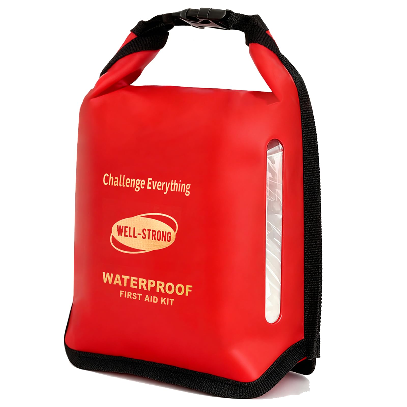 Kit de primeros auxilios impermeable con diseño Ziploc, kit de seguridad de barco marino de 226 piezas, kit de emergencia médica con cierre superior enrollable y hebilla para kayak, pesca