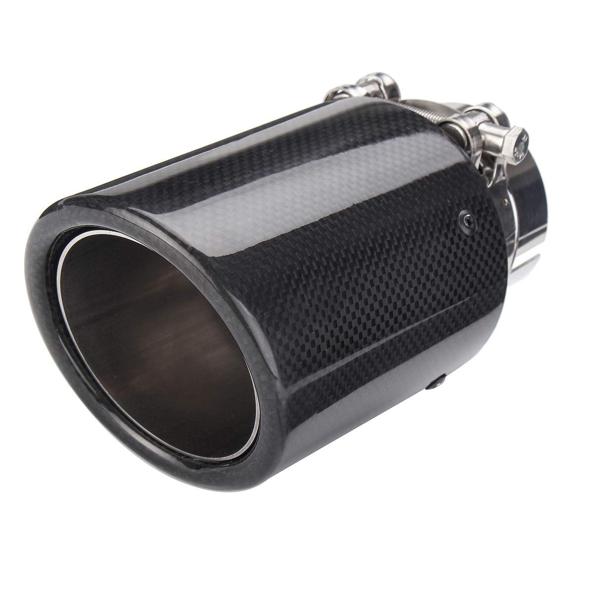 Końcówka wydechowa, uniwersalna stylizacja samochodu rura wydechowa 2,5 cala 63 mm - wejście 89 mm - wylot polerowany włókno węglowe włókno węglowe ogon rura wydechowa ogon rura tłumika