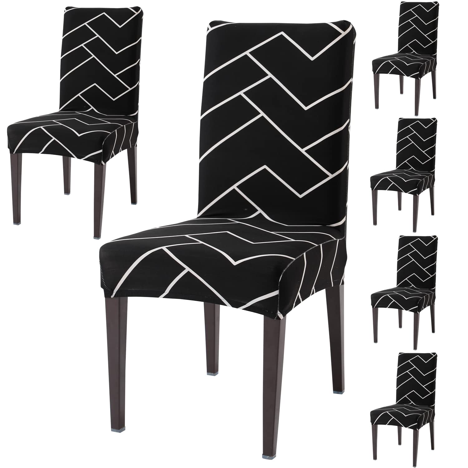 Hokipo Stretchable Dining Table Chair Cover Set Of 6 Seat Protector