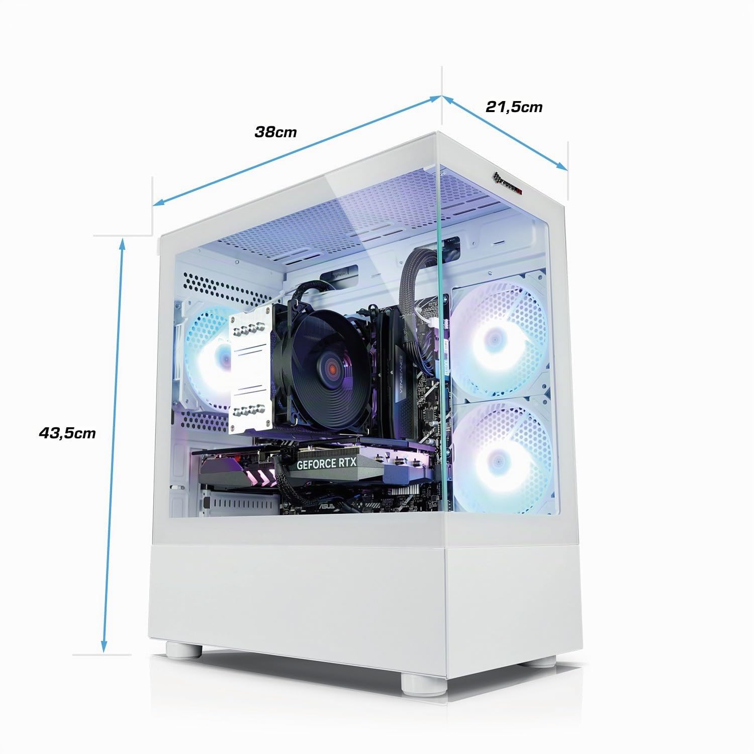 Kiebel Gaming PC Invader XS V AMD Ryzen 7 5700X, 32GB DDR4, GeForce RTX 5060 8 GB, 1TB M.2 SSD, WLAN, Bluetooth, Windows 11 [187169]