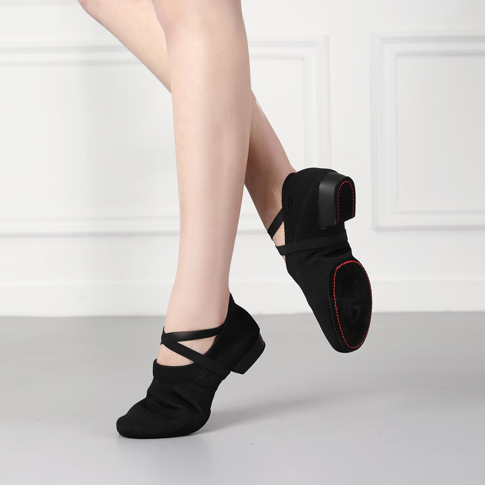 Chaussures de Pratique de Danse Latine Femmes Bout Fermé Salsa Bachata Chaussures de Danse D'entraîne