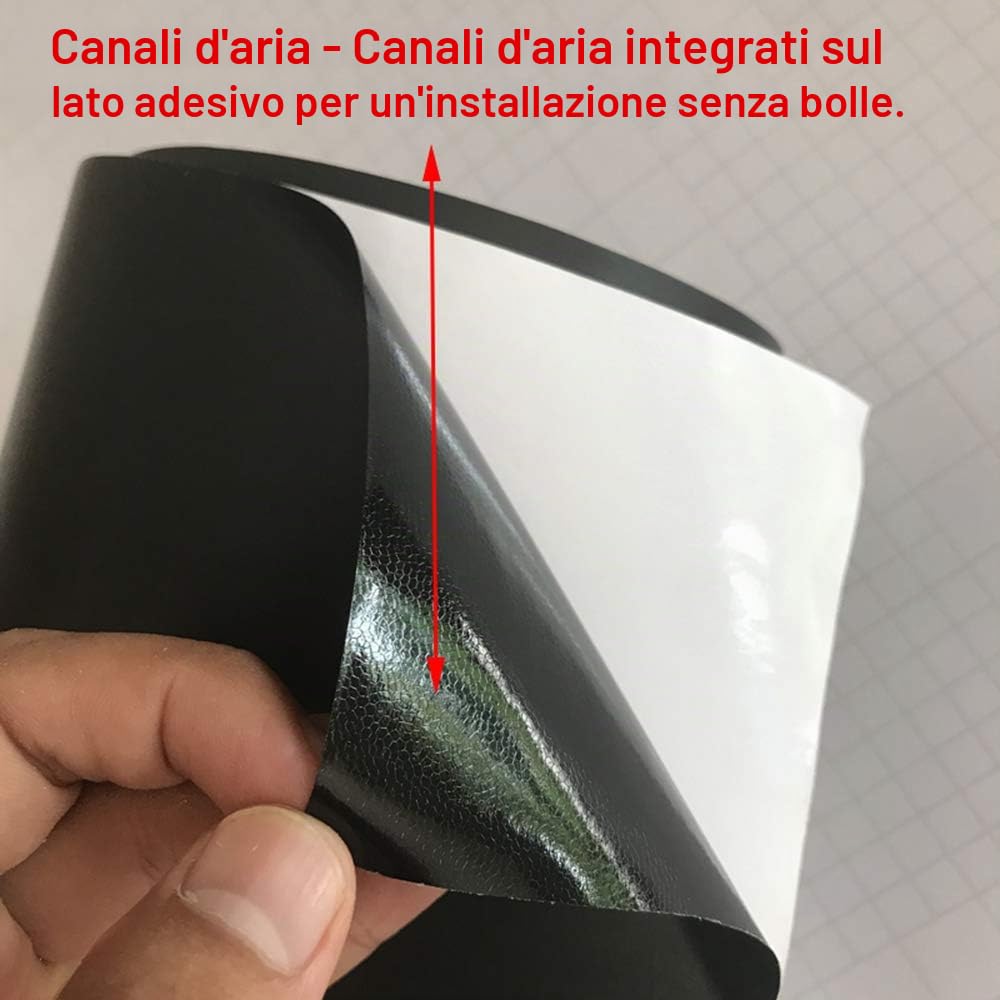 NewL - Adesivo in vinile nero opaco anti bolle d'aria – per uso all'aperto in ambito automobilistico, coltello + strumento manuale (45 x 152 cm)