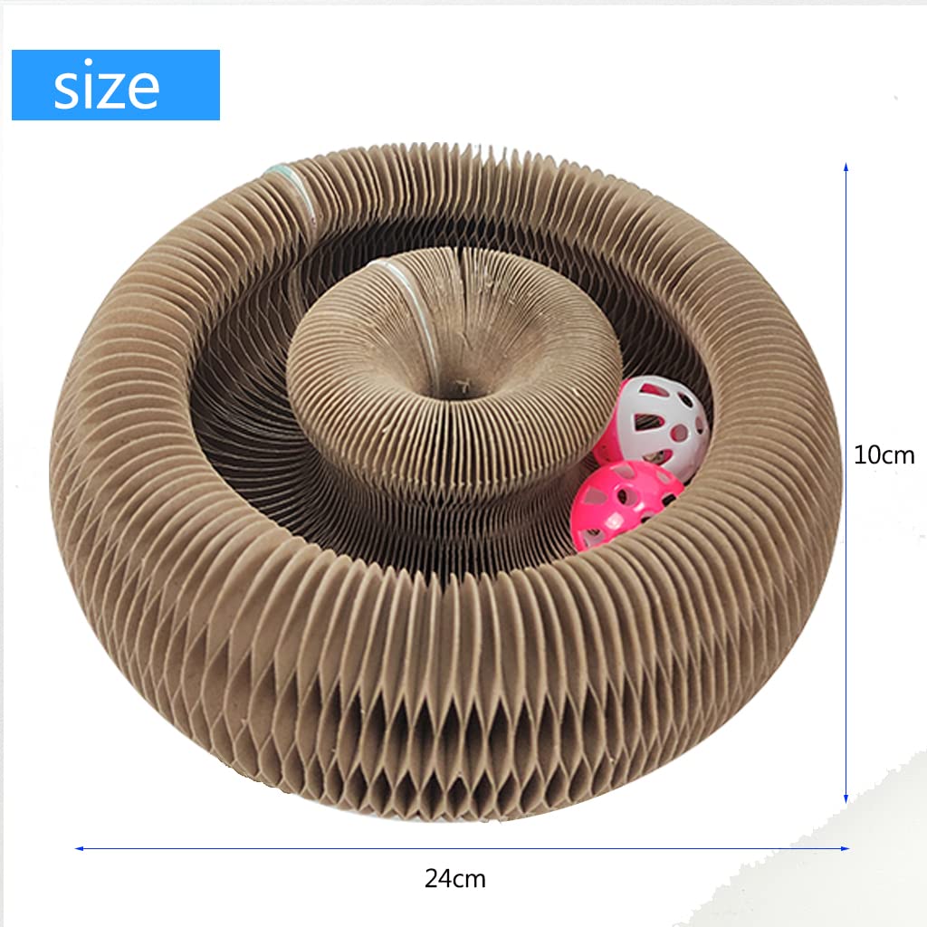 Tiragraffi Per Gatti Magic Organ Con Palla - Cartone Ondulato Riciclabile, Letto E Gioco, 11x6x10cm - Foto 2