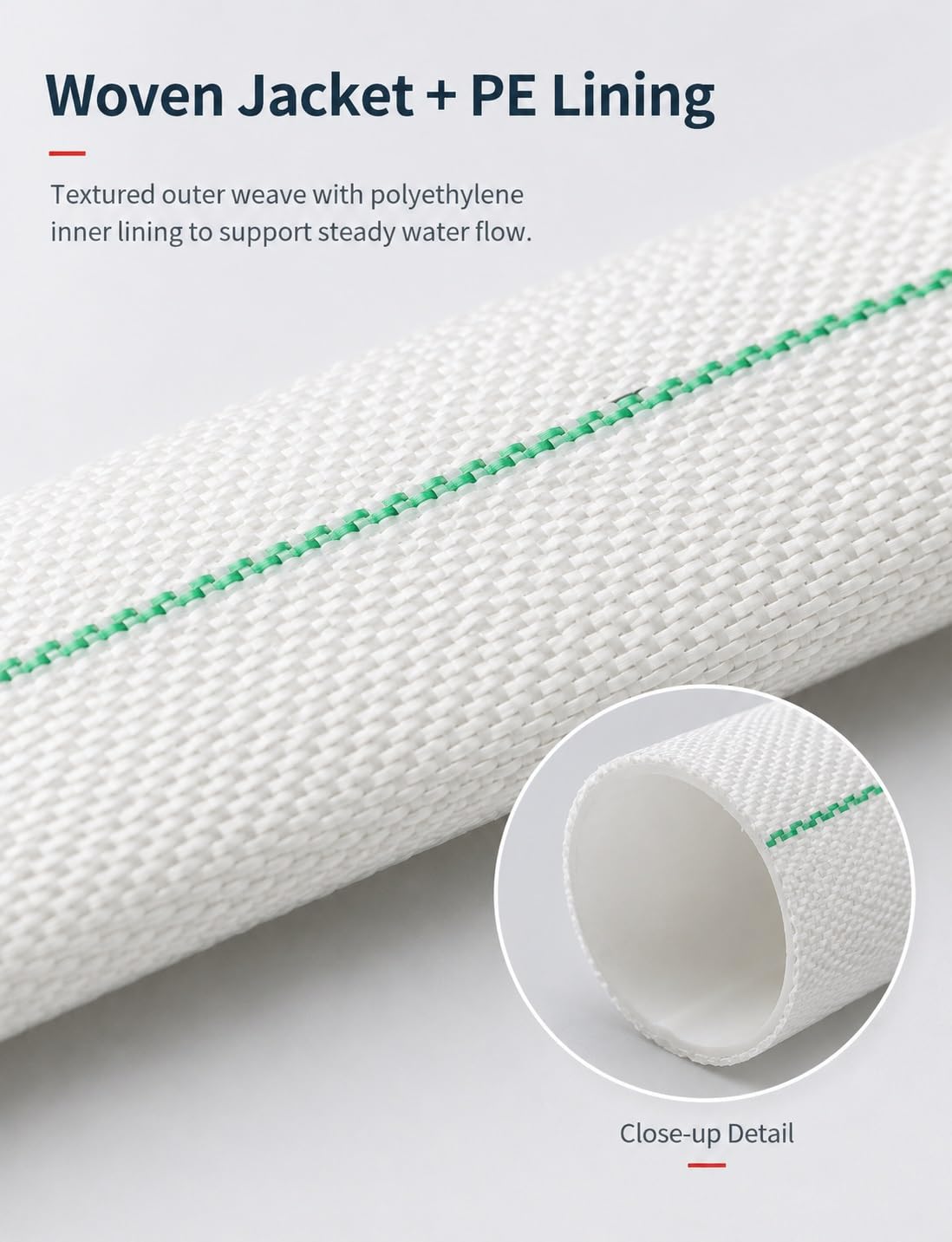 Manguera contra incendios plana, manguera ignífuga para agua, tubo flexible de descarga, línea de impulsión para bomba, riego, drenaje y transferencia de agua(4 in,30 meters)