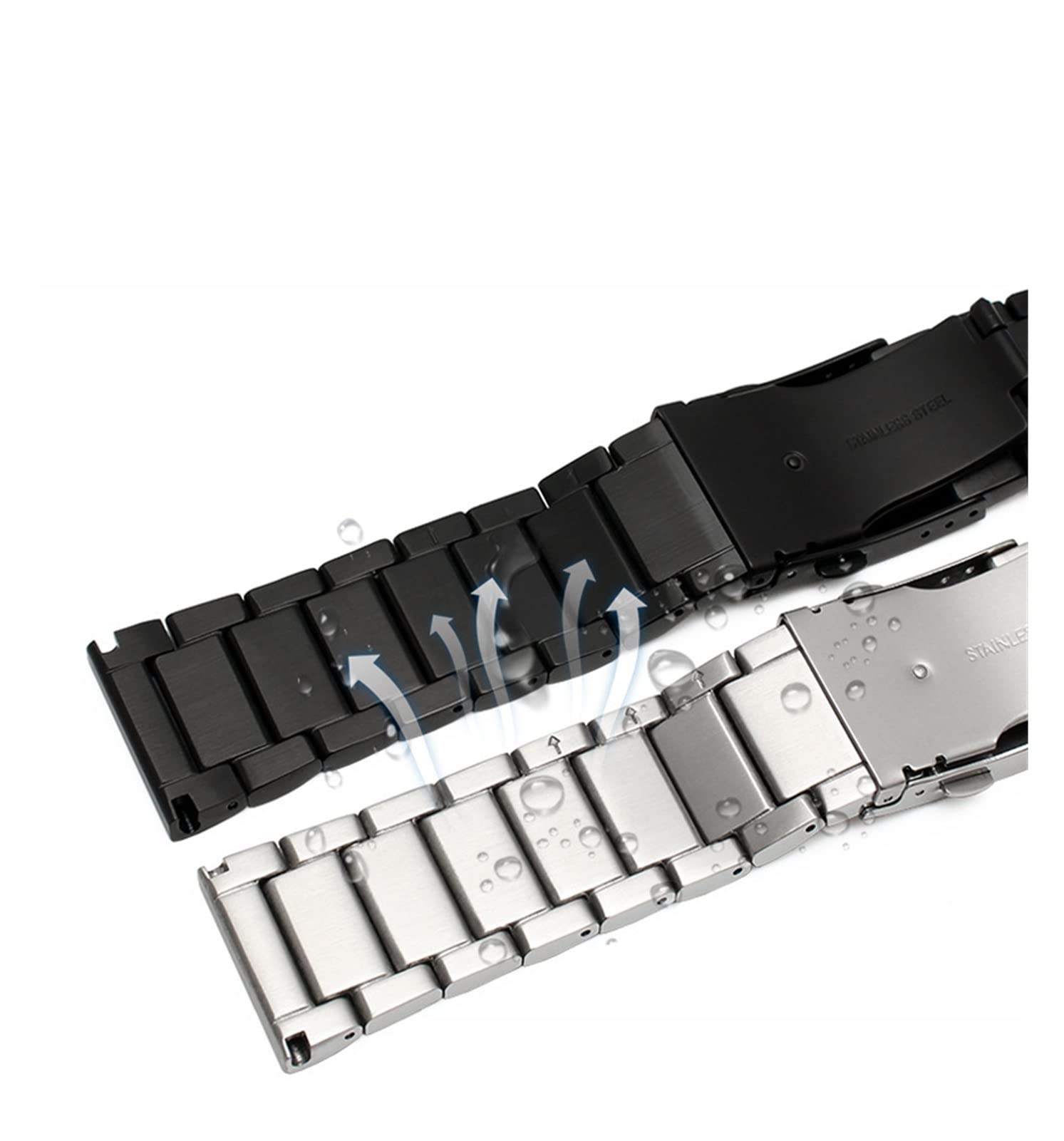 yingyingjia Cinturino For Orologio In Acciaio Inossidabile Bracciale In Metallo Di Ricambio Di Lusso Da Uomo Lucido Argento
